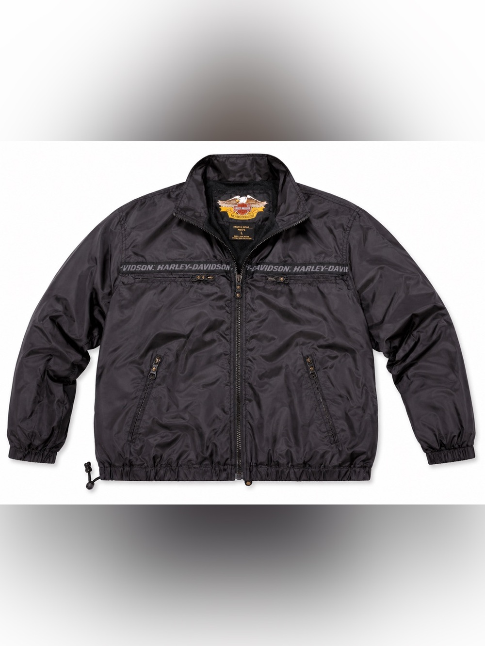 Harley Davidson An American Legend Men’s L Black Nylon Motorcycle Jacket